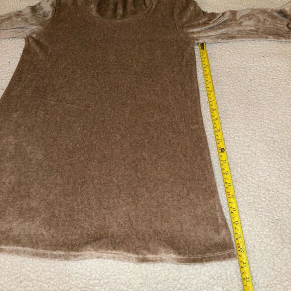 J. Jill Pure Velvet Mock Neck Tunic Sweater Tan Brown XS EUC - Picture 10 of 13
